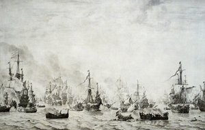 La Battaglia delle Downs da Willem van de Velde the Elder